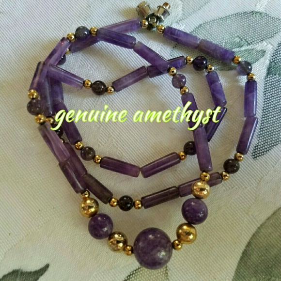 handcrafted Jewelry - Amethyst Necklace Vintage